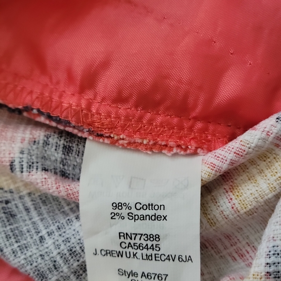 NWOT J Crew Hibiscus Poppy Coral Orange Shorts Size 2 - Picture 8 of 8